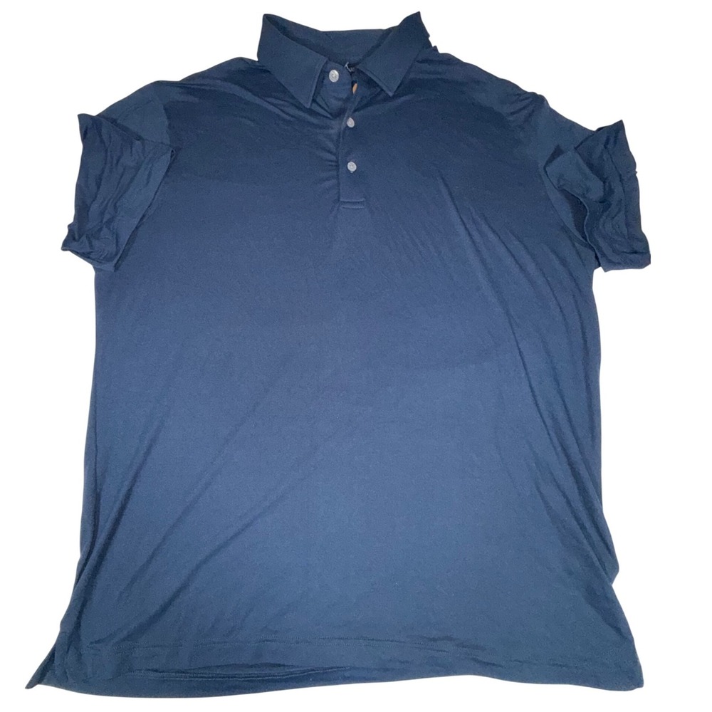 Scott Barber Mens XL Navy Blue Performance Stretch Short Sleeve Polo Shirt A26A